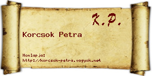 Korcsok Petra névjegykártya