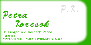 petra korcsok business card